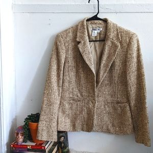 Wintersilks Metallic Silk Tweed Blazer Jacket